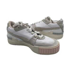 Puma White Gray Cali Sport Athletic Shoe Sneakers Size 8 Women's